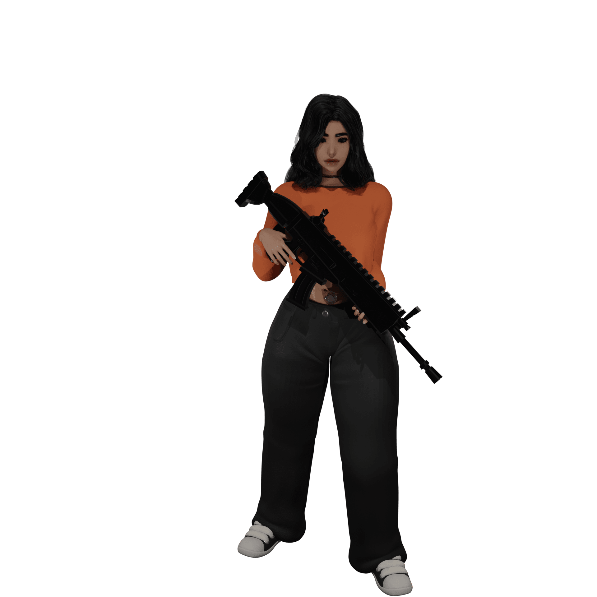 Insurgent Fighter Woman v2 3d model