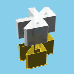 Bluetooth symbol, nestable box (v1) 3d model