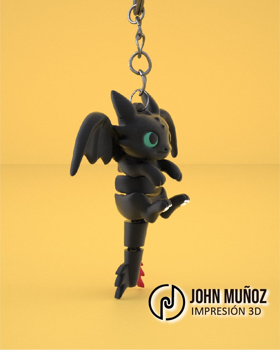Toothless - Articulated Version & Keychain 3d model