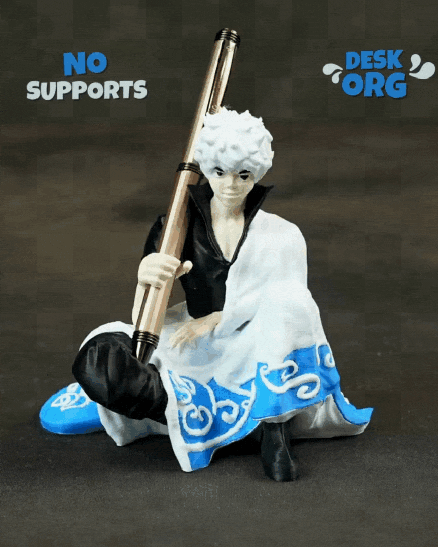 Gintoki Sakata Pen Holder – A Samurai’s Desk Companion! 3d model