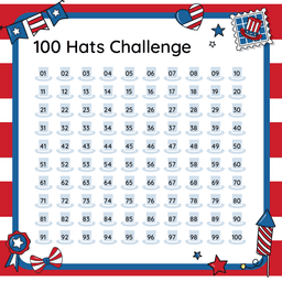 The 100 Hidden Uncle Sam Hats 4th July Game + PDF 3d model