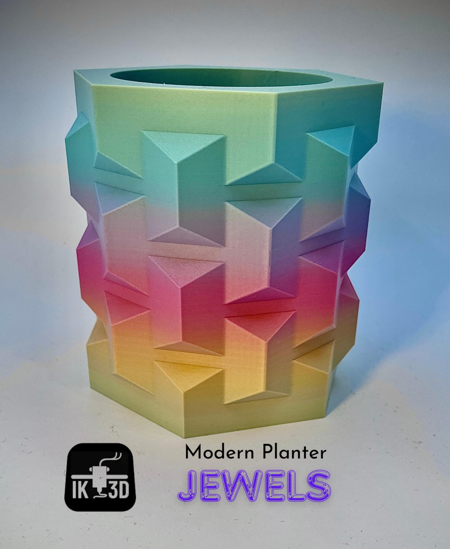 Jewels Modern Planter  - Polymaker Pastel Rainbow Polyterra - 3d model