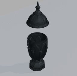 Slim Gothic Urn – Decorative Lidded Vase for Dark Home Decor, Altar Displays & Fantasy Interiors 3d model