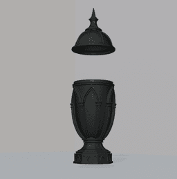 Slim Gothic Urn – Decorative Lidded Vase for Dark Home Decor, Altar Displays & Fantasy Interiors 3d model