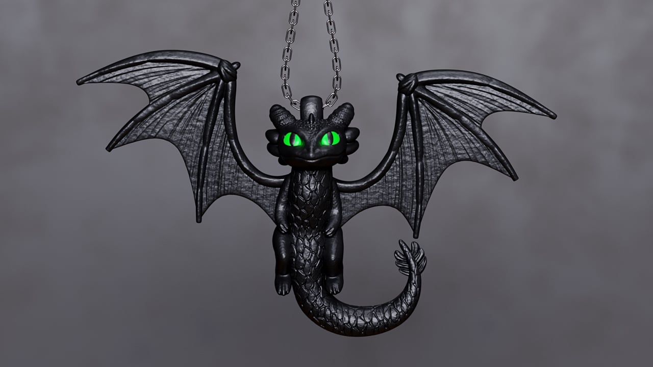 Nightwing Dragon Pendant 3d model
