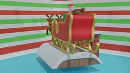 Santa Claus Bobble Sleigh Decoration 3d model