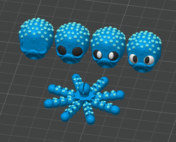 Baby Octopus Flexi - Cute Articulated Mini Fidget, Keychain & Egg Capsule 3d model