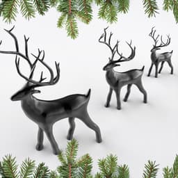3 pcs. Miniature Deer Family, Christmas Decor Reindeer Set, Nature Lover Gift, Christmas 3d model