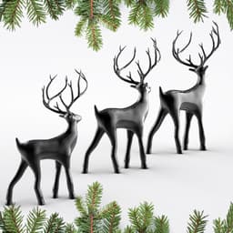 3 pcs. Miniature Deer Family, Christmas Decor Reindeer Set, Nature Lover Gift, Christmas 3d model
