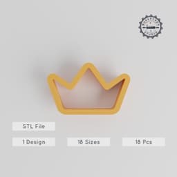 Crown Shape Cutter Set, 18 Sizes for Cookies, Fondant & Clay, Royal Jewelry Royalty Theme PRODUCT_105 3d model