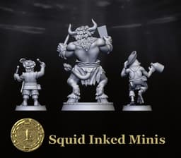 Bard Party Halfling Grung Minotaur 3d model