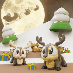 Rudolf the Reindeer – Flexi Fidget Reindeer – 3DPAW 3d model