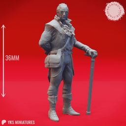Rudolph van Richten (Rictavio) - Tabletop Miniature (Pre-Supported) 3d model