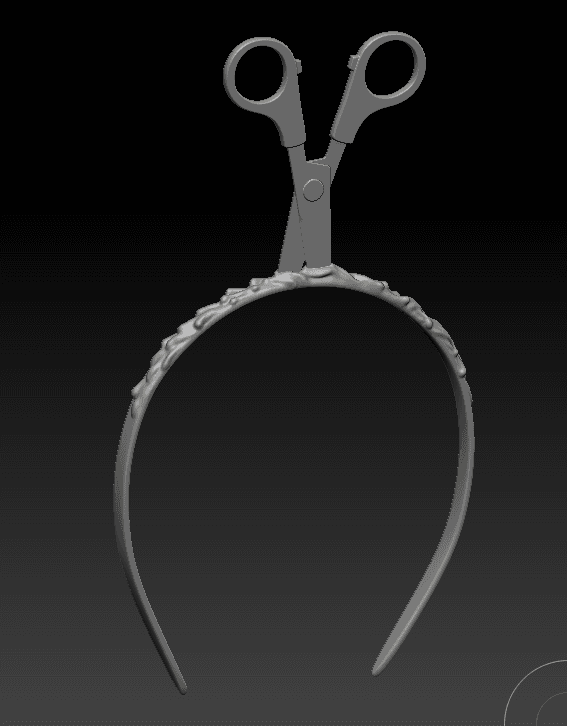 Scissor Through Head Headband 3d model