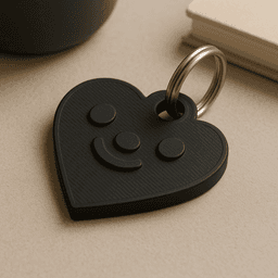 Cute 3D Printed Heart Keychain 3d model