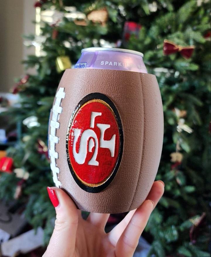 San Francisco 49ers Football Beer Can Holder - Completed and painted. Awesome file. - 3d model