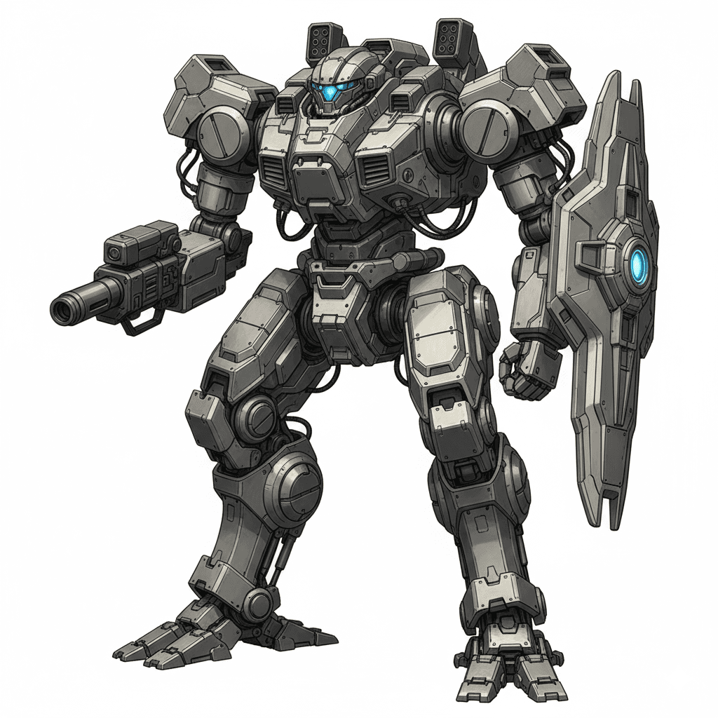 Military Mechs : Heavy Shield Defense Mech 3d model