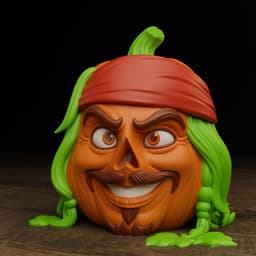 Jack Sparrow Pumpkin – Decor & Candy Bowl Versions 3d model