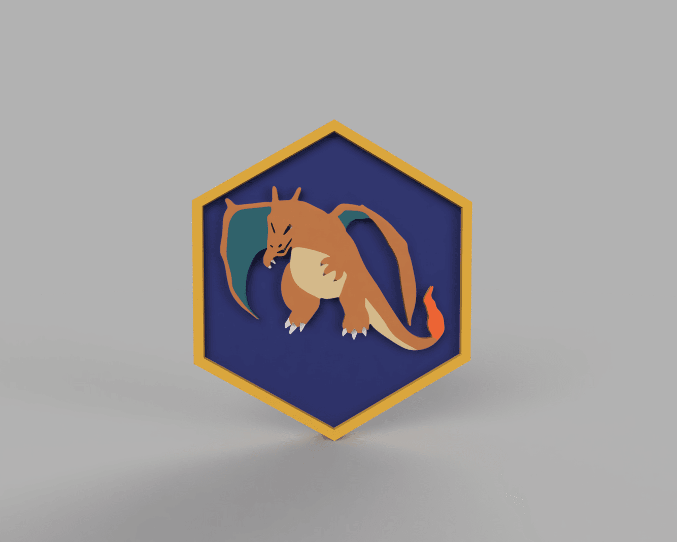 Charizard Pokemon PokeCoin STL 3d model