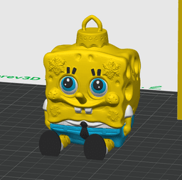 Spongebob Ornament - Cute Christmas Tree Decoration - No Supports 3D Print STL/3MF 3d model