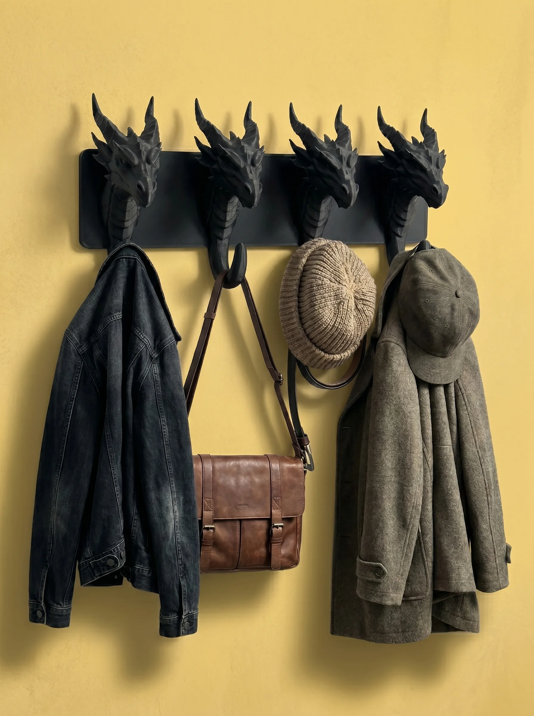 Dragon Head Wall Coat Rack – 3D Printable Fantasy Hooks and Home Organizer 3d model