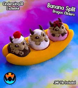 Banana Split Dragon Clicker 3d model