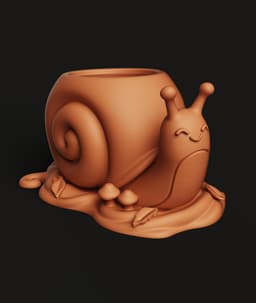 Kawaii Snail Succulent Planter | Cute Animal Flower Pot | Garden Decor | Mushroom Snail Statue 3d model