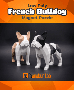 Low Poly French Bulldog Magnet Puzzle (No supports, no AMS) 3d model