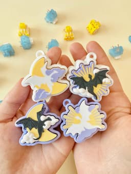 Sun and Moon Dragon Clicker Keychain Fidget Toy Bundle 3d model