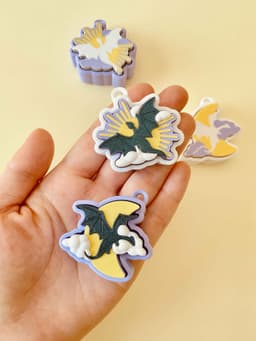 Sun and Moon Dragon Clicker Keychain Fidget Toy Bundle 3d model
