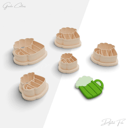 Saint Patrick's Day Polymer Clay Cutter Package, 5 Models, 2 Cutter Version, 5 Size, No:1399 3d model