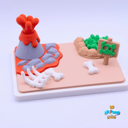 Cute Flexi Komodo Dragon Diorama - Indonesia 3d model