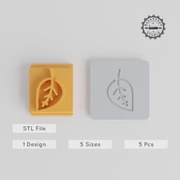 Leaf Stamp Tile Set, Multiple Motif Sizes, Perfect for Clay, Cookies & Fondant, Nature Foliage Design Collection PRODUCT_5006 3d model