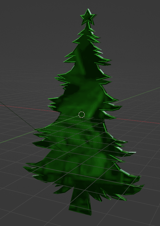 Christmas tree, Flat 3D .obj 3d model