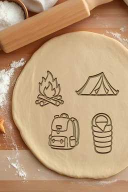 Camp Set Cookie Cutter, Biscuit Cutter 3d model