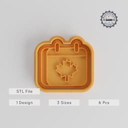 Calendar Shape Cutter & Stamp, Perfect for Cookies & Fondant, Includes Sizes S/M/L, 6-Piece Set PRODUCT_5461 3d model
