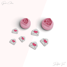 Valentine's Day Studs Polymer Clay Cutter Pack, Mini Valentine Set, 10 Models, 2 Size, No: 1331 3d model