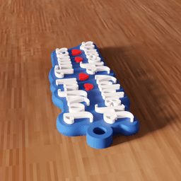 Joyful Times Happy Hearts Valentine Keychain 3d model