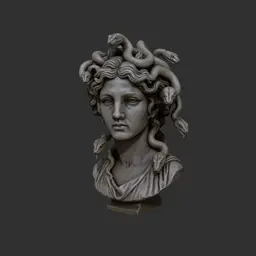 Medusa Bust - Greek Mythology Sculpture for 3D Printing 3d model