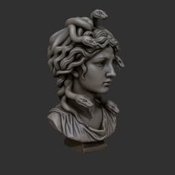 Medusa Bust - Greek Mythology Sculpture for 3D Printing 3d model