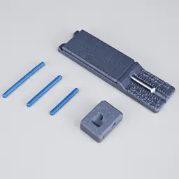 Universal PTFE Tube Jig - Assembled jig and sample PTFE tubes - 3d model