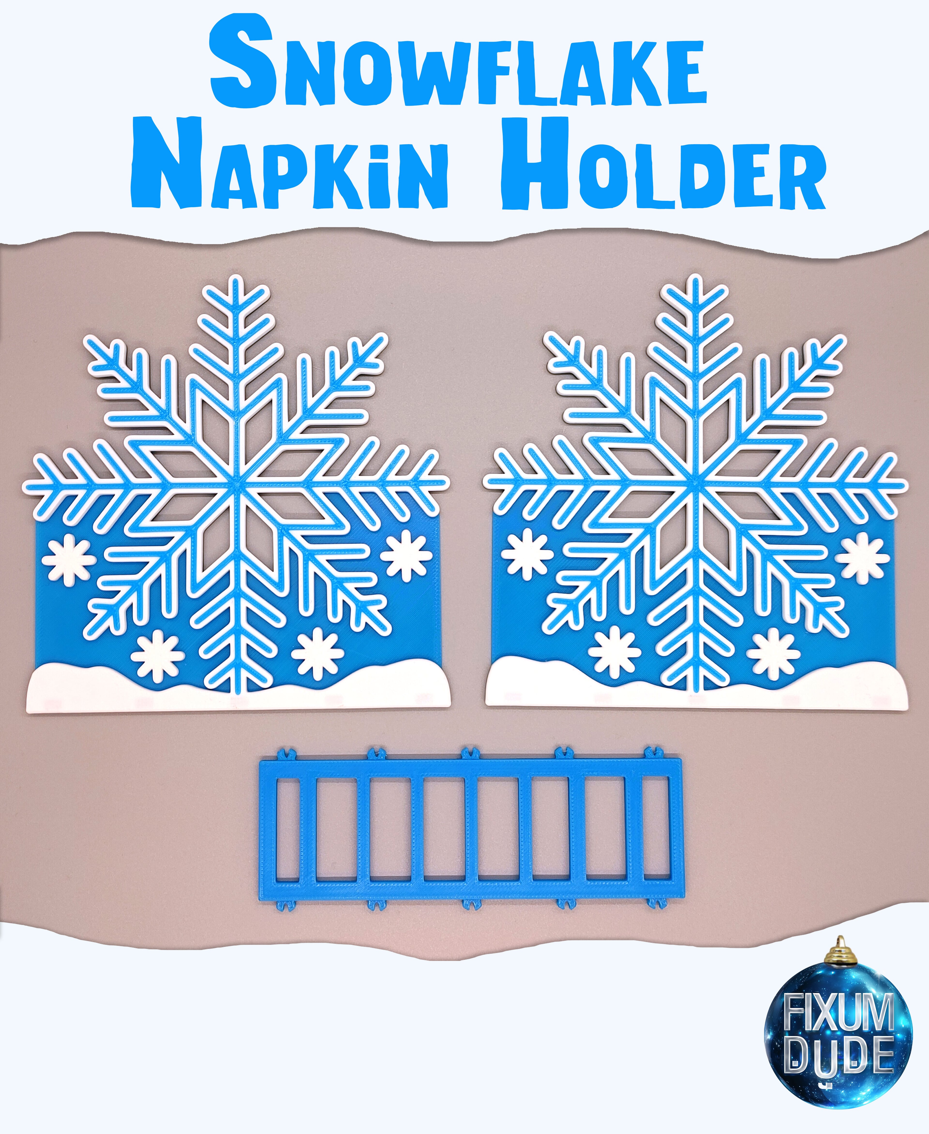 Snap Together Snowflake Napkin Holder 3d model