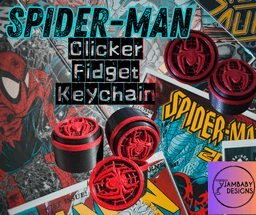 Spider-man Clicker Fidget and Keychain 3d model