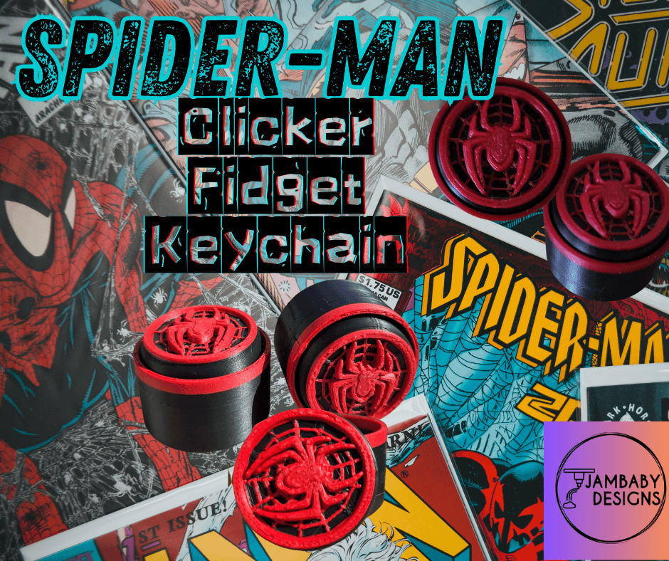 Spider-man Clicker Fidget and Keychain 3d model