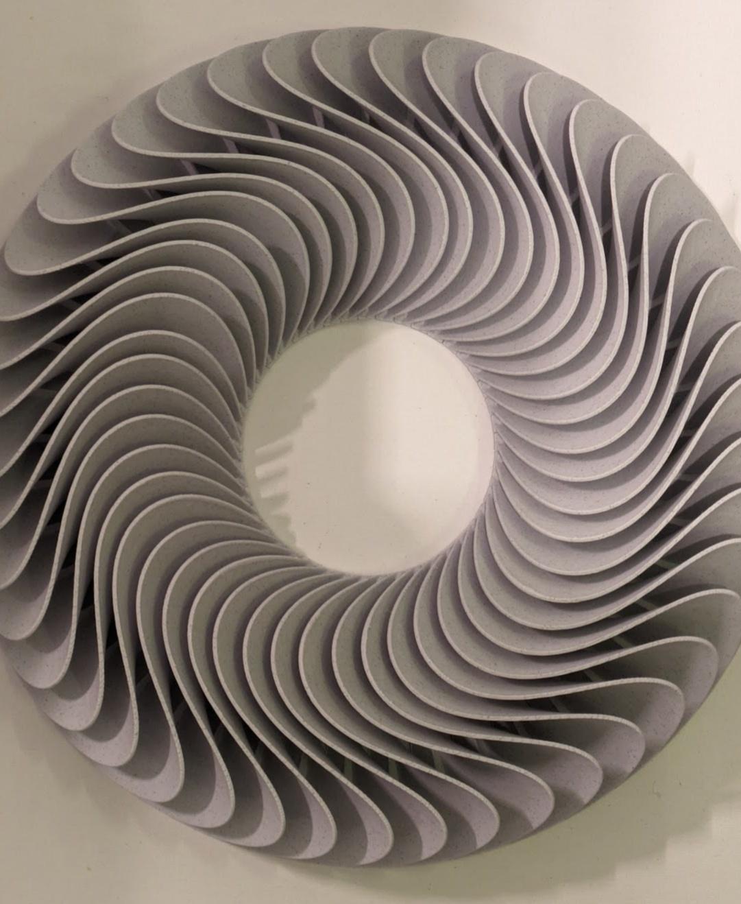 Wavey Loop Wall Sculpture - Scaled to 60% - 36.5cm diameter
Printed on Bambulab A1, 0.6mm nozzle, 0.24mm layer height.
~875g of Overture Rock PLA. - 3d model