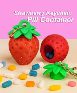 Strawberry Keychain Pill Container 3d model