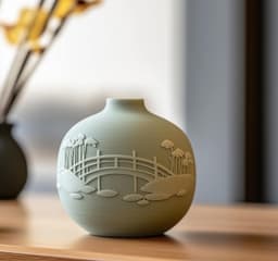 Japanese Bridge Vase - Serene 3D Printed Decor 3d model