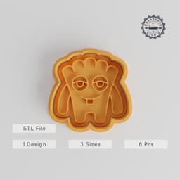 French Fry Monster Cookie Cutter & Stamp, Cartoon Monster Design, 3 Size Set, Perfect for Cookies & Fondant PRODUCT_3015 3d model