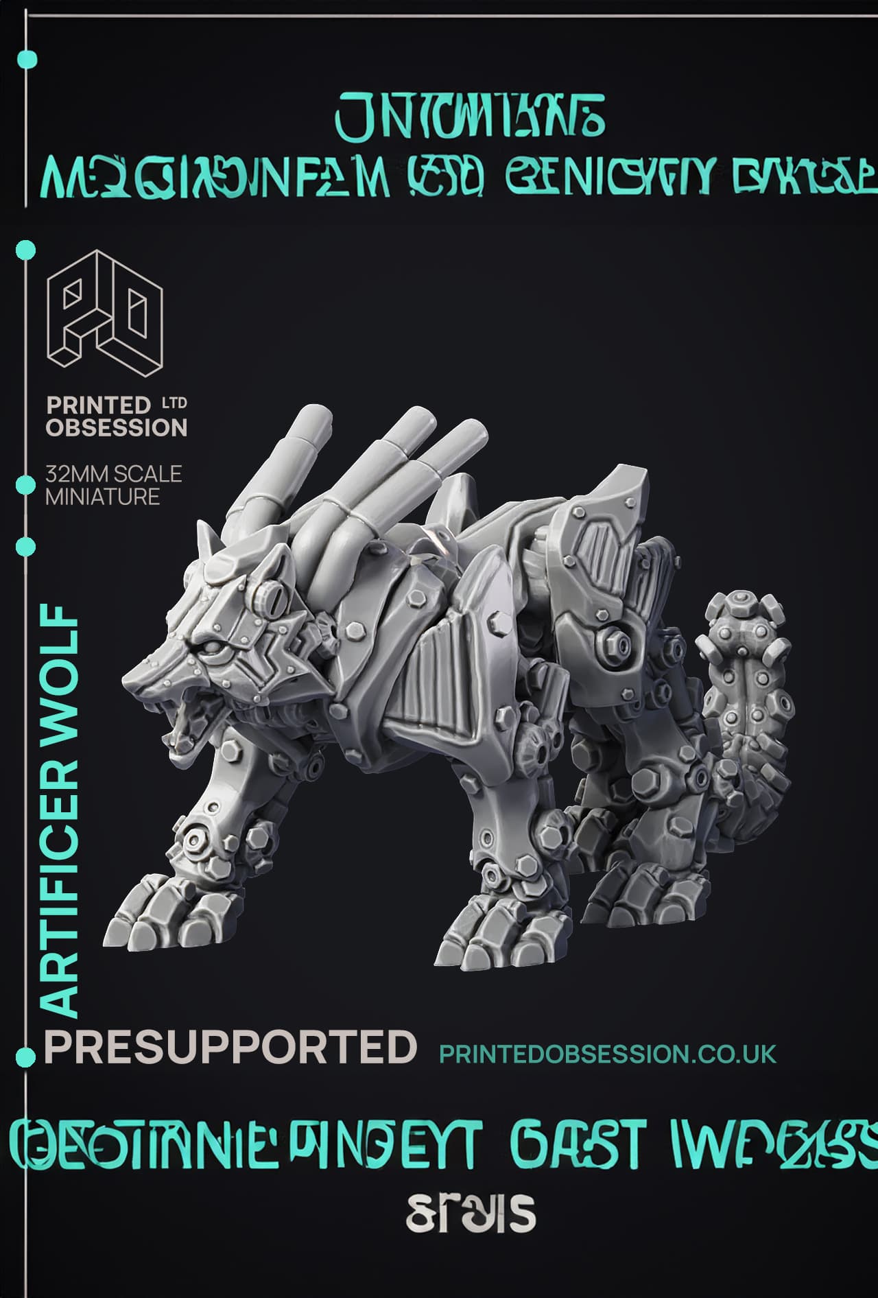 Artificer wolf - 2 Models - PRESUPPORTED - 32mm scale 3d model