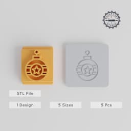 Star Bauble Stamp Tile Set, 5 Motif Sizes for Clay, Cookies & Fondant PRODUCT_4765 3d model